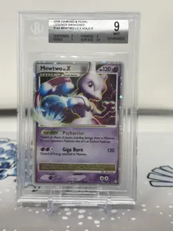 2008 POKEMON DP DIAMOND & PEARL LEGENDS AWAKENED #144 MEWTWO LV.X UR BGS 9 - Image 1