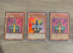 3 Jinzo Yugioh Cards YAP1-EN007 Ultra Rare LE & Secret BPT-011 & Gold GLD1 LP - Image 1