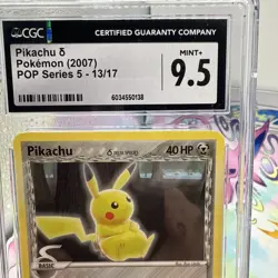 Pikachu Pop Series 5 Non Holo 13/17 Promo Common Pokemon Card 2007 CGC 9.5 - Image 2