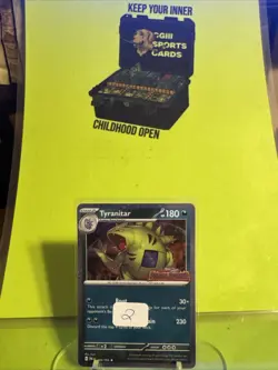Tyranitar 135 Pokemon S&V Paldea Evolved Stamped Cosmos Holo Promo Card!!! - Image 4