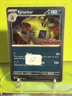 Tyranitar 135 Pokemon S&V Paldea Evolved Stamped Cosmos Holo Promo Card!!! - Image 5