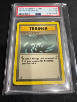1999 Energy Removal #92 Base Set Original Pokemon Trainer Card PSA 6 - Image 1