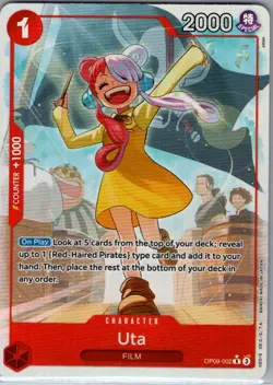 Uta (Alt Art) OP09-002 English Emperors in the New World - One Piece Card - NM - Image 1