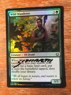MTG foil Wild Wanderer Kaladesh signed by Artist - Image 1