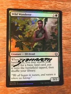 MTG foil Wild Wanderer Kaladesh signed by Artist - Image 2
