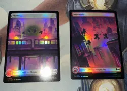 TMNT Magic The Gathering Plains And Mountain Foil NM - Image 1