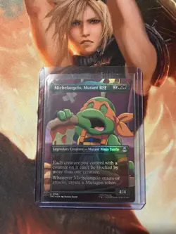 MTG Michelangelo, Mutant BFF (Borderless) [TMT] 198 {FOIL} - Image 1