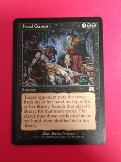 Magic the Gathering 1x HEAD GAMES - Onslaught - MtG Black Rare NM Sorcery - Image 1