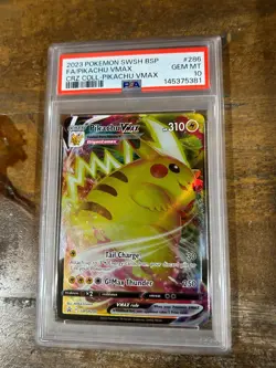 POKEMON 2023 Crown Zenith Coll Full Art PIKACHU Vmax Promo #286 PSA 10 - Image 1