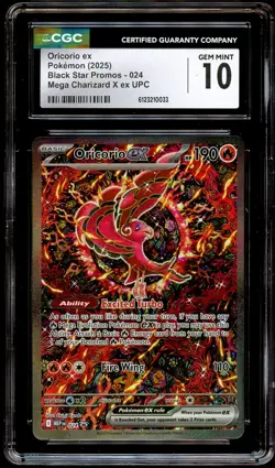 CGC 10 GEM MINT Oricorio Ex MEP 024 Black Star MEP024 Pokemon Card 033 - Image 1
