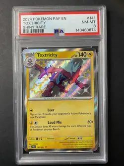 Toxtricity 141 PSA 8 2024 Pokemon Shiny Rare PAF EN - Image 1