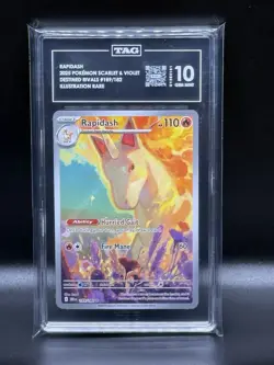 2025 POKEMON DESTINED RIVALS ILLUSTRATION RARE #189 RAPIDASH TAG 10 GEM MINT - Image 1