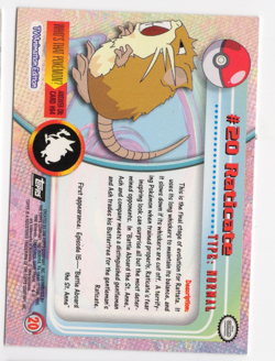 Raticate #20 Holofoil TV Animation Edition Pokemon Card - Image 2