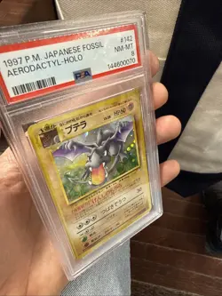 1997 P.M. Pokemon Japanese Fossil Aerodactyl Holo PSA 9 #142 - Image 3