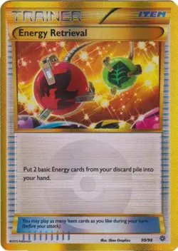 1x Energy Retrieval - 99/98 - Secret Rare Heavily Played Pokemon XY-- Ancient Or - Image 1