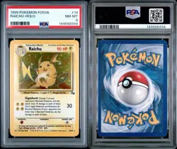1999 Pokemon Fossil - Raichu #14 - Holo - NM/MT - PSA 8 - Image 3