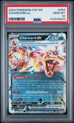 2024 POKEMON PALDEAN FATES CHARIZARD EX 054/091 ENGLISH PSA 10 GEM MINT - Image 1