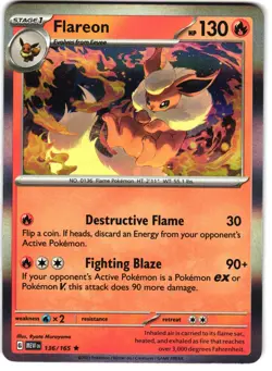 Flareon Holo 136/165 Pokemon SV: Scarlet & Violet 151 - Image 4