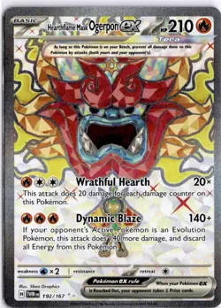 Pokemon Hearthflame Mask Ogerpon ex 192/167 SV06 Ultra Rare Holo 210HP TCG NM - Image 1