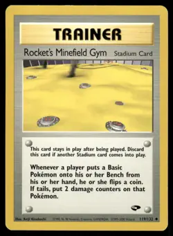 Pokemon Cards Rocket's Minefield Gym 119/132 Unlimited Gym Challenge Uncommon LP - Image 1