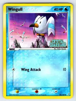 Wingull 70/100 EX Crystal Guardians Pokemon Card Reverse Holo Common - Mp - Image 1