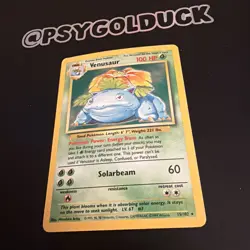 Venusaur 15/102 Holo Base Set 1999 WOTC Vintage Pokemon Card A35 - Image 3