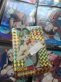 Custom Waifu Bulma Bunny Dragon Ball Z X One Piece Card Manga Rare - Image 1