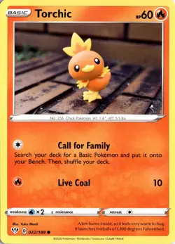 Torchic 022/189 SWSH03: Darkness Ablaze Pokemon Card TCG - Image 1