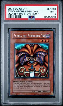 2004 Yu-Gi-Oh! Exodia The Forbidden One MC1 Limited Edition Secret Rare PSA 9 - Image 1