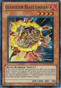 Yugioh! LP Gladiator Beast Laquari - TU05-EN002 - Super Rare - Unlimited Edition - Image 1