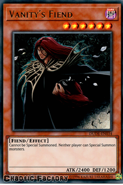 YUGIOH DUDE-EN034 Vanity's Fiend Ultra Rare 1st Edition NM - Image 1