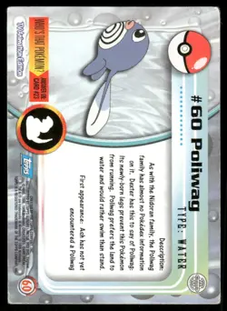 Pokemon Cards Poliwag #60 Topps Trading Cards Series 1 MP *1 - Image 2