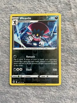 Pokemon Card - Weavile - Reverse Holo (87/172 - Brilliant Stars) - Image 1