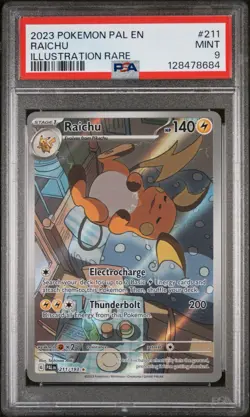 2023 Pokemon Raichu Illustration Rare Card PSA 9 Mint - Image 1