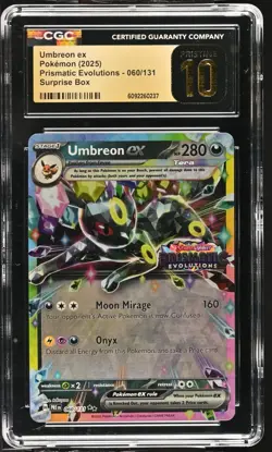 (CGC 10 Pristine) Pokemon Card - 2025 Umbreon ex 060/131 - Surprise Box Stamp - Image 1