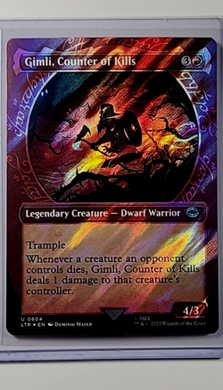 MTG Magic the Gathering Lord of the Rings LOTR Surge Foil Gimli Counter of Kills - Image 1