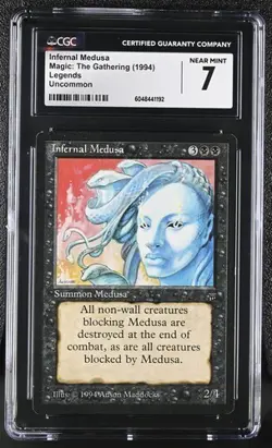 MTG Magic The Gathering Infernal Medusa 1994 Legends CGC 7 - Image 1