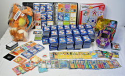 HUNDREDS OF UNSORTED COLLECTABLE POKEMON CARDS AND MISC POKEMON ITEMS - Image 1