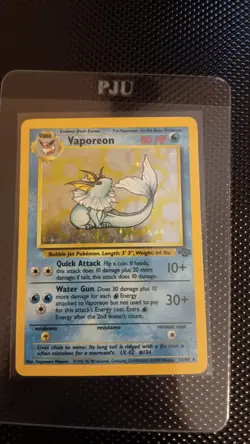 Near Mint Great Holo Vaporeon 12/64 Jungle Series Pokemon Card - Image 1