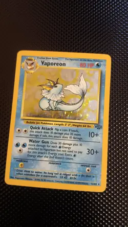 Near Mint Great Holo Vaporeon 12/64 Jungle Series Pokemon Card - Image 2