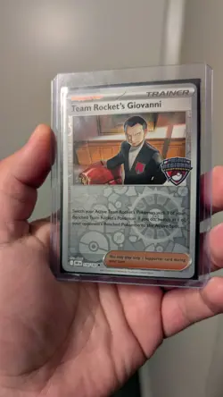 Team Rocket's Giovanni Trainer 174/182 Sv10 STAFF Regional Promo Card - Image 1