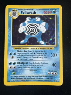Poliwrath Holo Pokemon Card 13/102 Base Set WOTC Rare LP Condition - Image 1