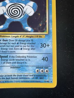 Poliwrath Holo Pokemon Card 13/102 Base Set WOTC Rare LP Condition - Image 4