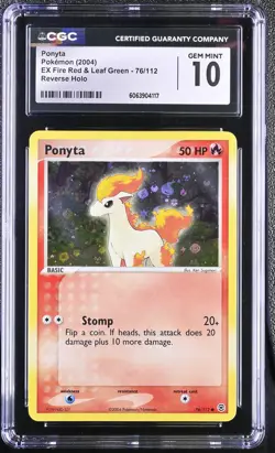 CGC 10 Ponyta EX Fire Red & Leaf Green 76/112 Reverse Holo Pokemon Card - Image 1