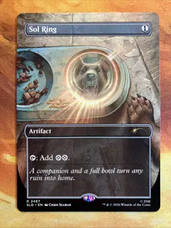 MTG Misprint Borderless Sol Ring (2467) Secret Lair: X Fallout®: Greet the Dog​​ - Image 1