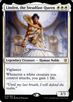 X 1 Linden, the Steadfast Queen NM-M Throne of Eldraine 020 MTG Magic - Image 1