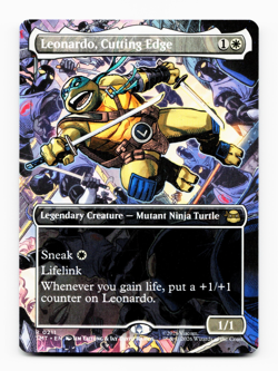 Leonardo, Cutting Edge (Borderless) - [Teenage Mutant Ninja Turtles] MTG NM ⚪ - Image 3