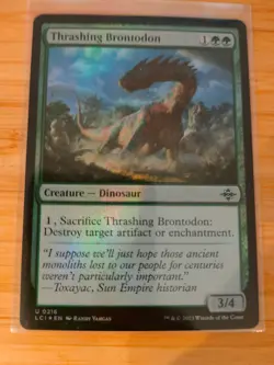 MTG Thrashing Brontodon (FOIL) 0216 Lost Caverns Of Ixalan M/NM Free UK P&P - Image 1