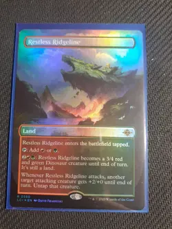 BORDERLESS Foil Restless Ridgeline - LCI - NM - Magic: The Gathering - MTG - Image 1