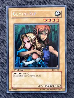Yugioh Gemini Elf 1st Edition Secret Rare LON-000 LP/NM - Image 1
